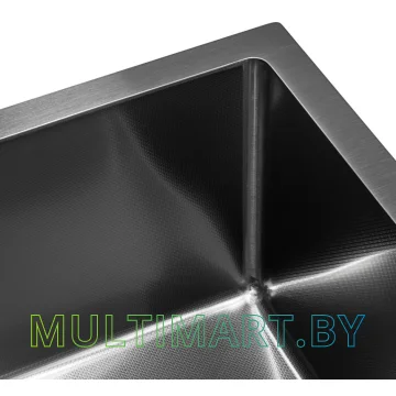 Кухонная мойка ARFEKA ECO AR 450x500 BLACK PVD NANO DECOR MILLET GRAINS картинка 3